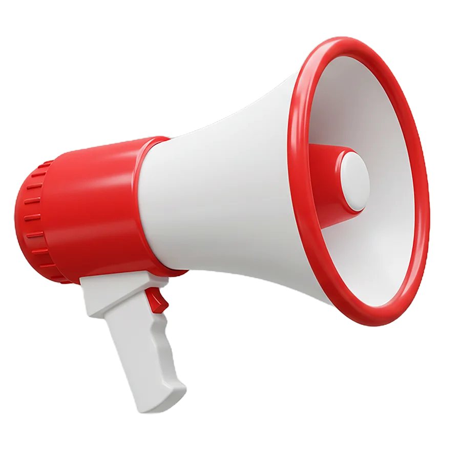 Megaphone symbol for announcements